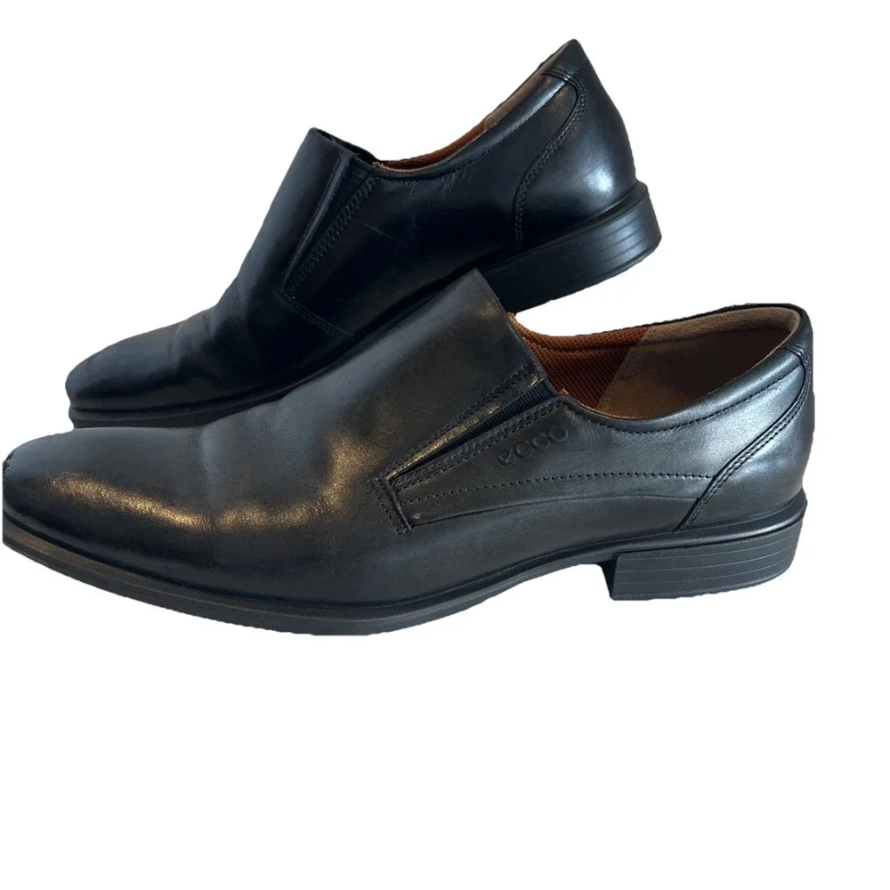 Ecco Black Leather Slip-On Oxford Loafer Shoes Euro 44 | Men's US 10-10.5